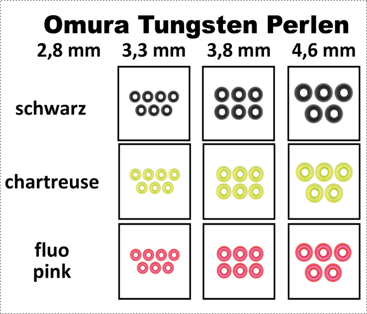 FTM Omura Tungsten Perlen "rundes Loch"