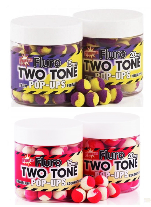 Dynamite Baits Fluoro Two Tone Pop Ups 15mm